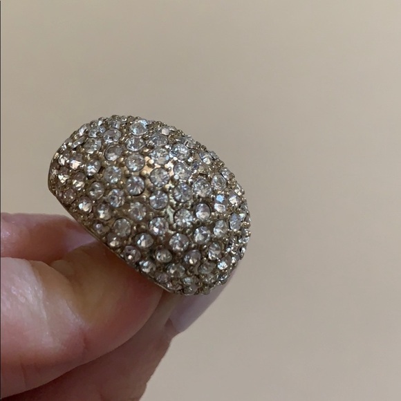 Gold Stretchy Pave Statement Ring - Picture 4 of 4